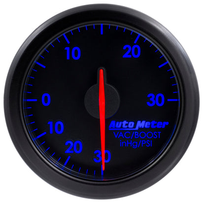 Autometer Airdrive 2-1/6in Boost/Vac Gauge 30in HG/30 PSI - Black 9159-T