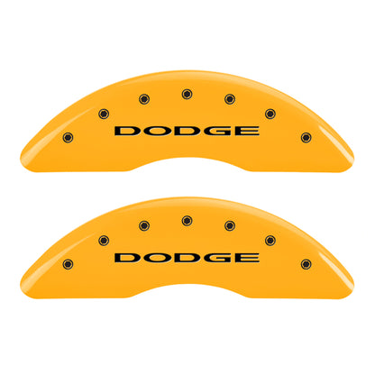 MGP 4 Caliper Covers Engraved Front & Rear Dodge Yellow Finish Black Char 2010 Dodge Ram 3500 MGP