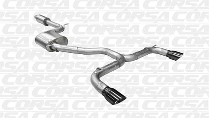 Corsa 14-15 Volkswagen GTI Mk7 Black Sport 3.0in Cat-Back Dual Rear Exit with Single Pro-Series Tips - eliteracefab.com