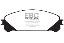 Load image into Gallery viewer, EBC 15+ Lexus NX200t 2.0 Turbo Yellowstuff Front Brake Pads - eliteracefab.com