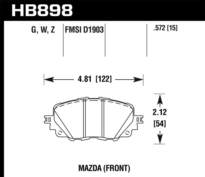 Hawk Performance Ceramic Front Brake Pads - HB898Z.572 Hawk Performance