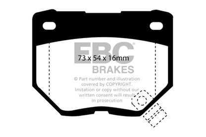 EBC 89-95 Nissan Skyline (R32) 2.6 Twin Turbo GT-R Yellowstuff Rear Brake Pads - eliteracefab.com