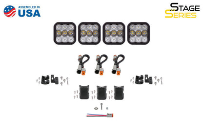 Diode Dynamics SS5 Pro Universal CrossLink 4-Pod Lightbar - Yellow Driving