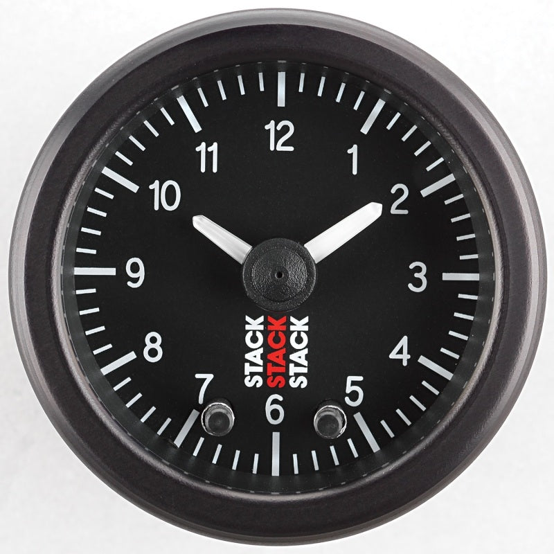 Autometer Stack Analog Clock Gauge - Black ST3317
