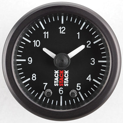 Autometer Stack Analog Clock Gauge - Black ST3317