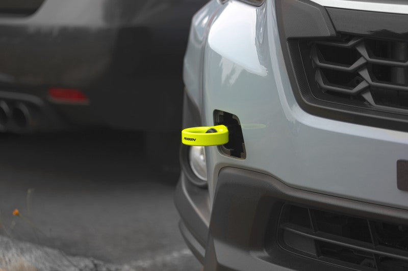 Perrin 2022 Subaru WRX / 18-21 Crosstrek / 14-21 Forester Tow Hook Kit (Front) - Neon Yellow Perrin Performance