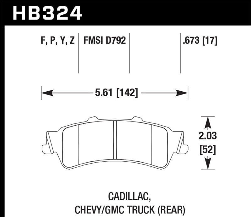 Hawk Performance Super Duty Brake Pads - HB324P.673 Hawk Performance