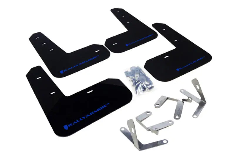 Rally Armor UR Mudflaps Urethane Scion FR-S 2013-2016 / Subaru BRZ 2013+ / Toyota 86 2017+ - Black/Blue - eliteracefab.com