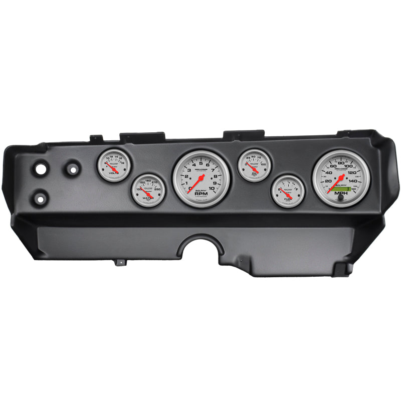 Autometer Ultra-Lite 70-74 E-Body/Cuda/Challenger Dash Kit 6pc Tach / MPH / Fuel / Oil / WTMP / Volt 7029-UL