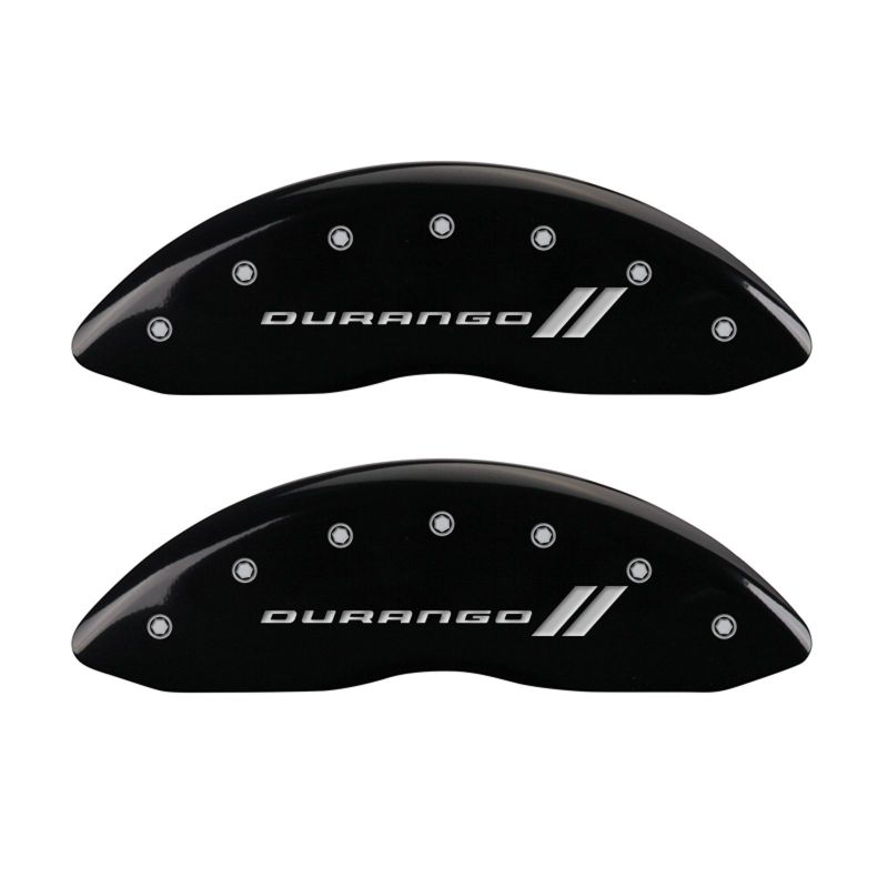 MGP 4 Caliper Covers Engraved Front & Rear With stripes/Durango Black finish silver ch MGP