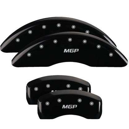 MGP 4 Caliper Covers Engraved Front & Rear MGP Black Finish Silver Characters 2019 Kia Niro MGP