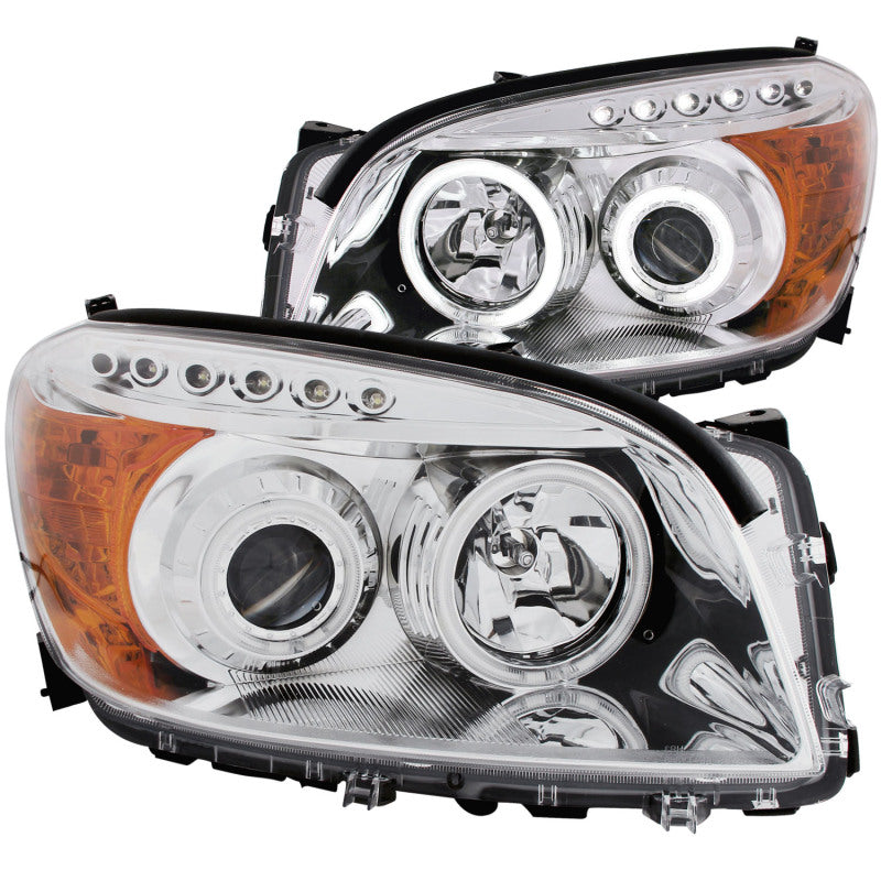 ANZO USA Toyota Rav4 Projector Headlights W/ Halo Chrome Ccfl; 2006-2008 - eliteracefab.com