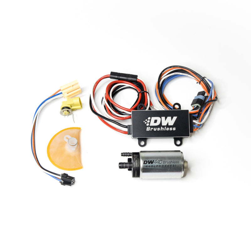 DeatschWerks DW440 440lph Brushless Fuel Pump w/ PWM Controller & Install Kit 99-04 Ford Mustang GT - eliteracefab.com