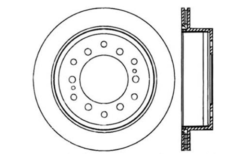 StopTech Power Slot 03-09 Toyota 4 Runner / 03-09 Lexus GX470 Drilled & Slotted Right Rear Rotor Stoptech