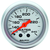 AutoMeter GAUGE; WATER TEMP; 2 1/16in.; 120-240deg.F; MECHANICAL; ULTRA-LITE