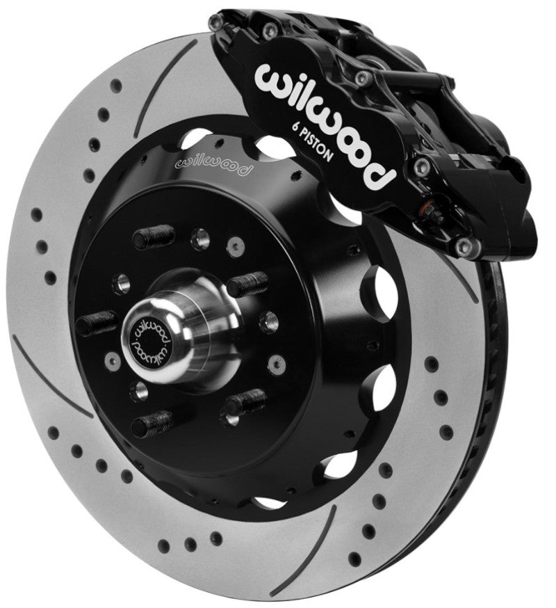 Wilwood 70-81 FBody/75-79 A&XBody FNSL6R Frt BBK 14in D/S Rtr Blk Calipers Use w/ Pro Drop Spindle Wilwood