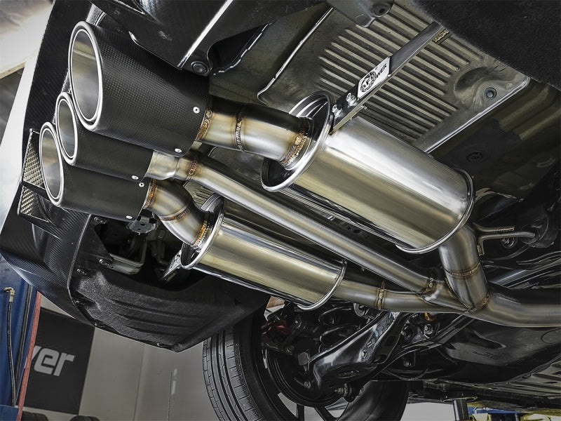 aFe POWER Takeda 2-1/2in to 2-1/4in 304SS Catback Dual-Exit Exhaust 17+ Honda Civic Type R w/CF Tips - eliteracefab.com