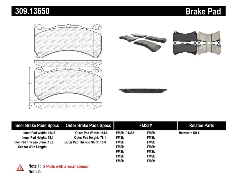 STOPTECH PERFORMANCE 08-09 LEXUS IS F FRONT BRAKE PADS, 309.13650 - eliteracefab.com