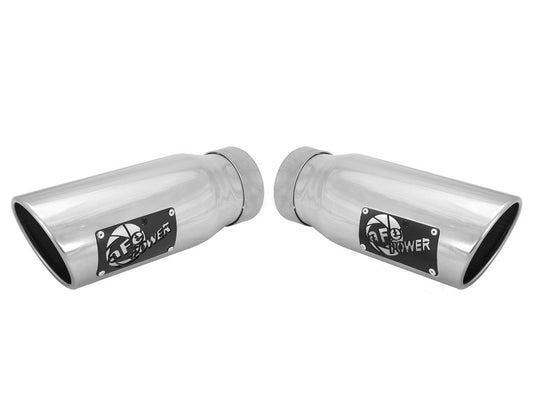 aFe MACHForce-XP 304 Stainless Steel Polished Exhaust Tip 3.5in x 4.5in Out x 12in L Clamp-On aFe