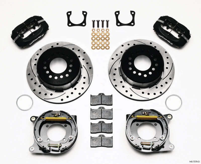 Wilwood Forged Dynalite P/S Park Brake Kit Drilled Chevy 12 Bolt-Spec 3.15in Brng Wilwood