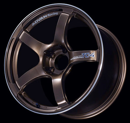 Advan YAD7H50EUAR TC4 17x8.5 +50 5x114.3 Racing Umber Bronze and Ring Wheel