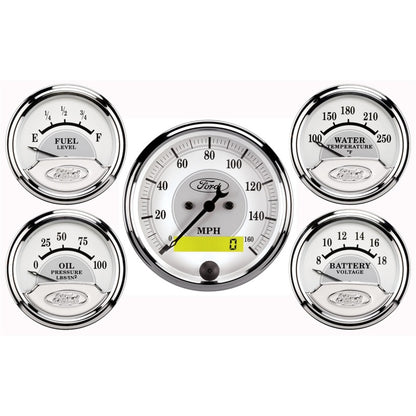 Autometer Ford Racing Kit Box (5 pc In-Dash Elec Speedo/Oil Pressure/Water Temp/Fuel Level/Volt) 880087