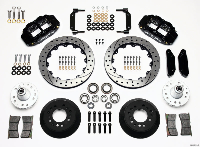 Wilwood Narrow Superlite 6R Front Hub Kit 12.88in Drilled 1968-1969 Mustang Disc Spindle Wilwood