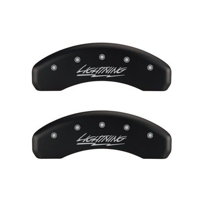 MGP 4 Caliper Covers Engraved Front & Rear Lightning Red finish silver ch - eliteracefab.com