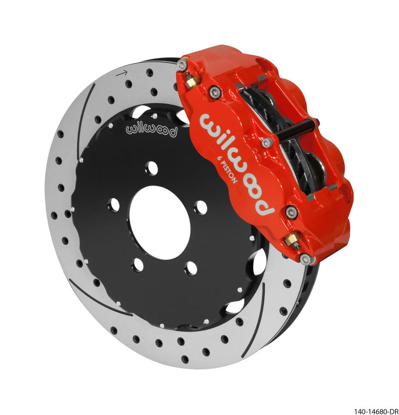 Wilwood Narrow Superlite 6R Front Big Brake Kit 12.88in Drilled Red 05-11 Ford Crown Victoria Wilwood