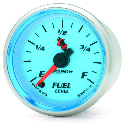 Autometer C2 52mm Electronic Programmable Empty to Full Fuel Level Gauge 7114