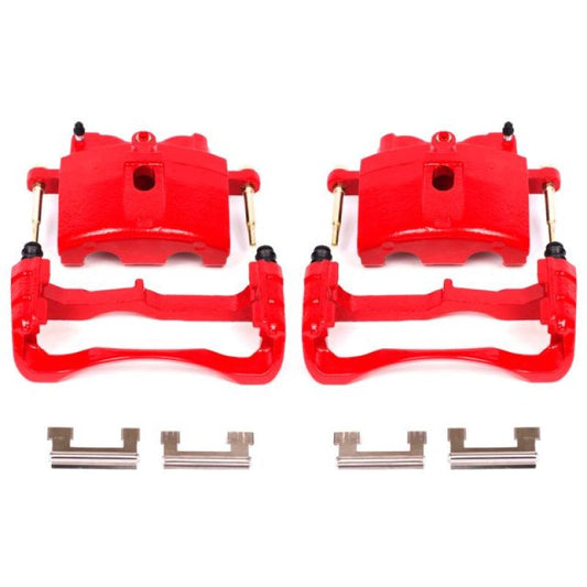 Power Stop 00-04 Cadillac DeVille Front Red Calipers w/Brackets - Pair - eliteracefab.com