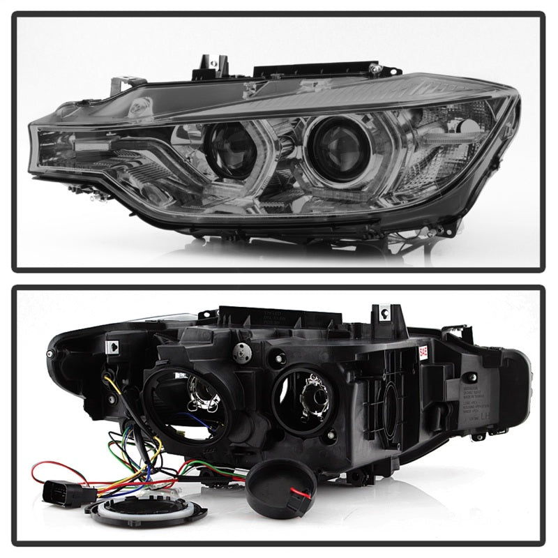 Spyder 12-14 BMW F30 3 Series 4DR Projector Headlights - LED DRL - Smoke (PRO-YD-BMWF3012-DRL-SM) - eliteracefab.com