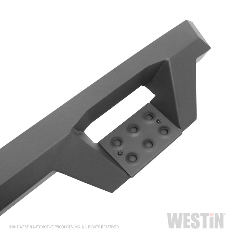 Westin 99-16 Ford F-250/350/450/550 CC (6.75ft Bed) HDX Drop Whl to Whl Nerf Step Bars - Text Blk - eliteracefab.com