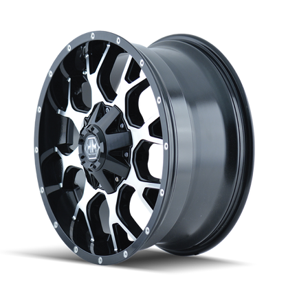 Mayhem 8015 Warrior 22x12 / 6x135 BP / -44mm Offset / 106mm Hub Black/Machined Face Wheel