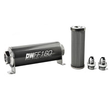 Load image into Gallery viewer, DeatschWerks Stainless Steel 8AN 40 Micron Universal Inline Fuel Filter Housing Kit (160mm)