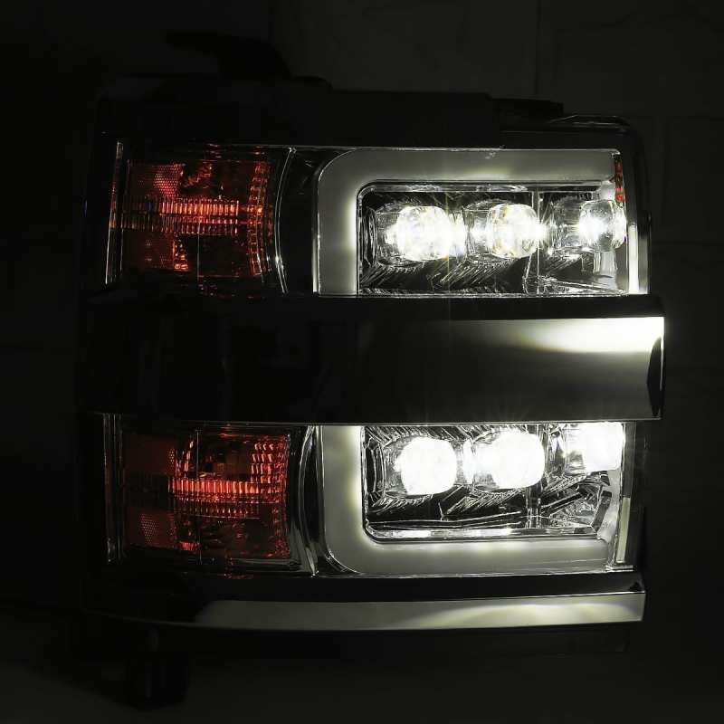 AlphaRex 880229 15-18 Chevy 2500HD NOVA LED Proj Headlight Plank Style Jet Blk w/Activ Light/Seq Signal/DRL