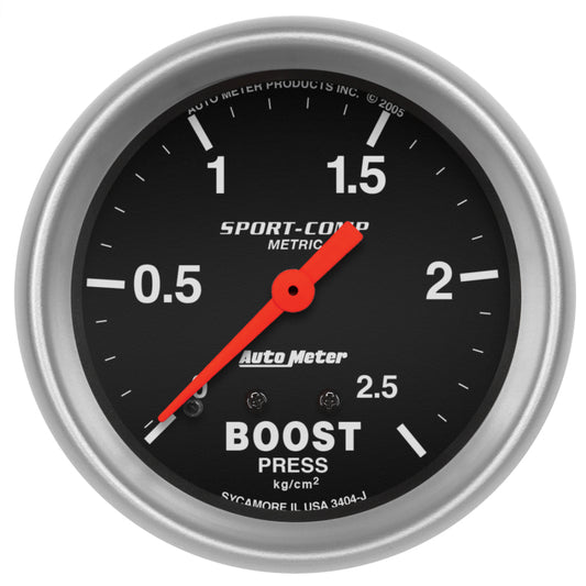 Autometer Sport-Comp 66.7mm METRIC 0-4kg/Cm2 Mechanical Boost Gauge 3404-J