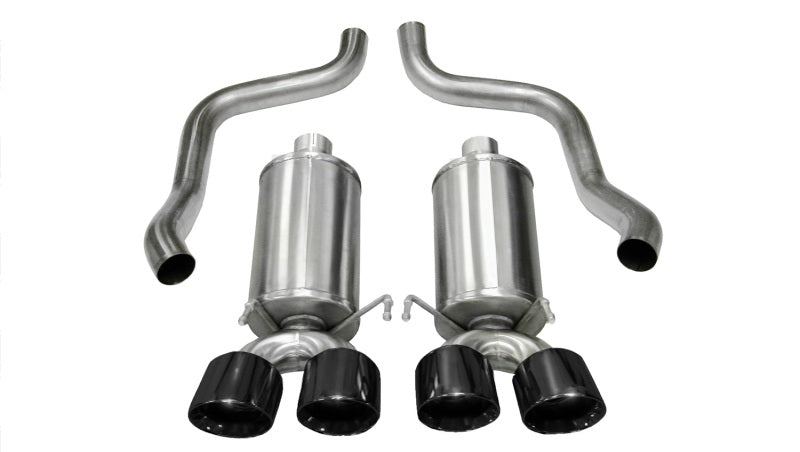 Corsa Black Xtreme Axle-Back Exhaust w/Dual Black 3.5in Tips 09-13 Chevrolet Corvette C6 6.2L V8 - eliteracefab.com