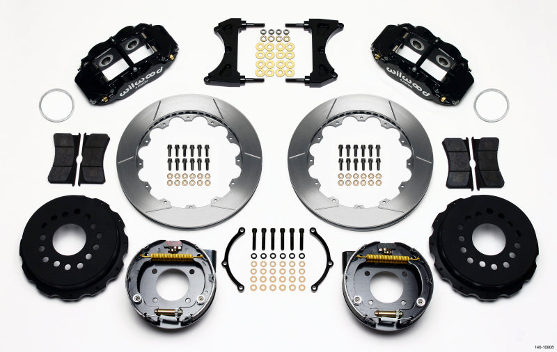 Wilwood Narrow Superlite 4R Rear P-Brk Kit 12.88in Chevy 12 Bolt w/ C-Clips Stggrd mt Wilwood