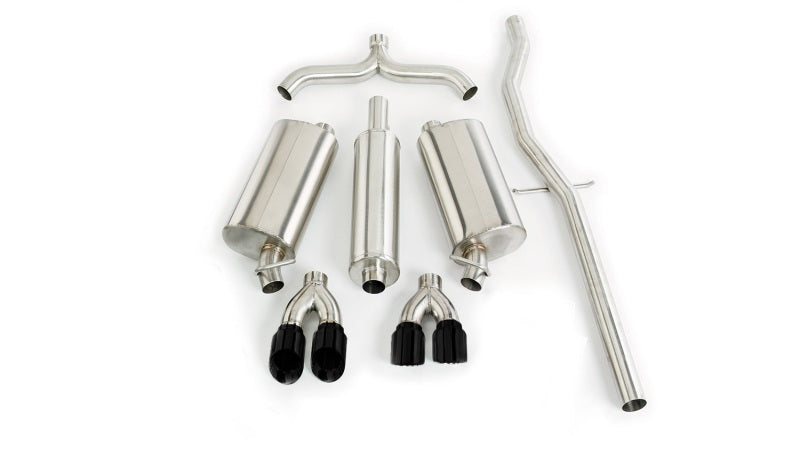 Corsa 98-03 Cadillac Seville 4.6L 2.5in Cat-Back Dual Rear w Twin 35in Black Pro-Series Tips CORSA Performance
