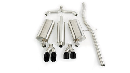 Corsa 98-03 Cadillac Seville 4.6L 2.5in Cat-Back Dual Rear w Twin 35in Black Pro-Series Tips CORSA Performance