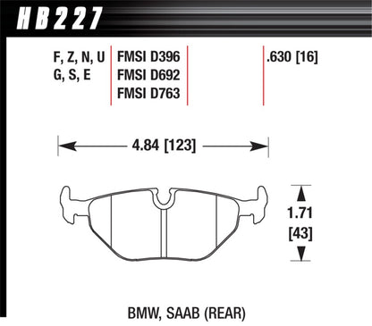 Hawk BMW 3/5/7 Series / M3 / Z3 / Z4 Race Blue 9012 Rear Brake Pads - eliteracefab.com