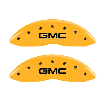 MGP 4 Caliper Covers Engraved Front & Rear GMC Yellow Finish Black Char 2007 GMC Savana 1500 MGP