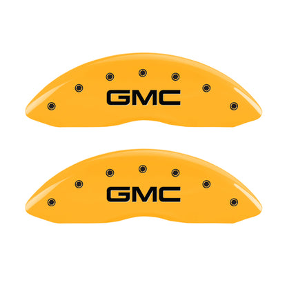 MGP 4 Caliper Covers Engraved Front & Rear GMC Yellow Finish Black Char 2016 GMC Savana 3500 MGP
