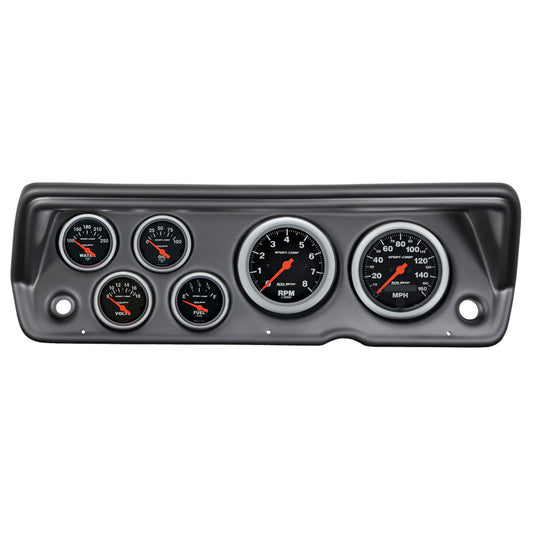 Autometer Sport-Comp 70-76 Duster/ Demon/ Dart Dash Kit 6pc Tach / MPH / Fuel / Oil / WTMP / Volt 7031-SC