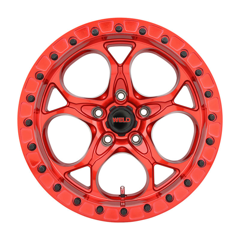 Weld Off-Road W906 17X9 Ledge Beadlock 5X127 ET-12 BS4.50 Candy Red / Red Ring 71.5