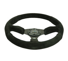 Load image into Gallery viewer, NRG Reinforced Steering Wheel 350mm Sport Suede Racing 2.5 Inch Deep Comfort Grip, 5mm thick matte black spoke - eliteracefab.com