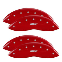 Load image into Gallery viewer, MGP 4 Caliper Covers Engraved Front &amp; Rear Oval logo/Ford Red finish silver ch MGP