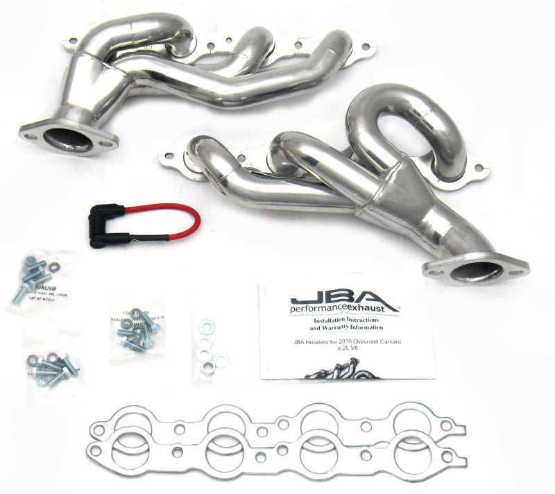 JBA 10-15 Camaro 6.2L LS 1-3/4in Primary Silver Ctd Cat4Ward Header - eliteracefab.com