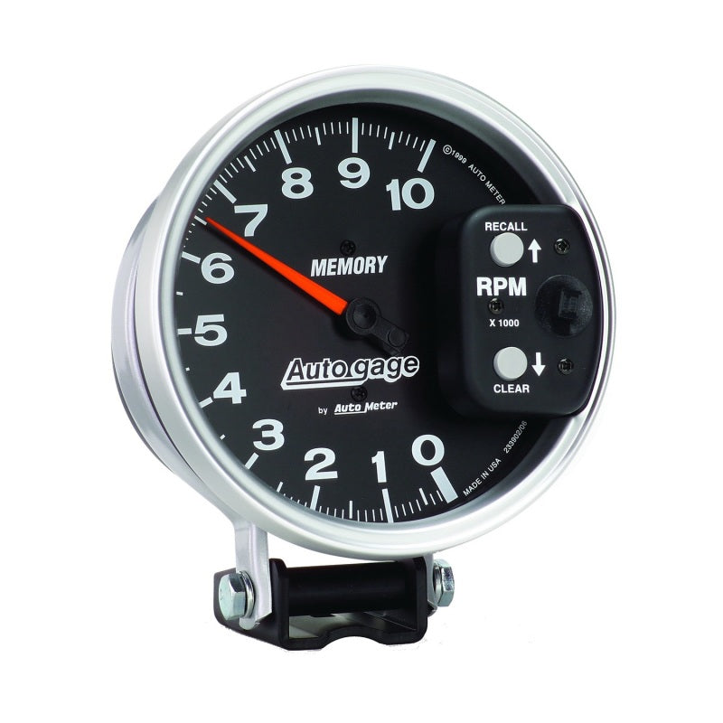 Autometer 5 inch 10,000 RPM w/ Peak Memory Pedestal Tachometer Auto Gage - Black 233902